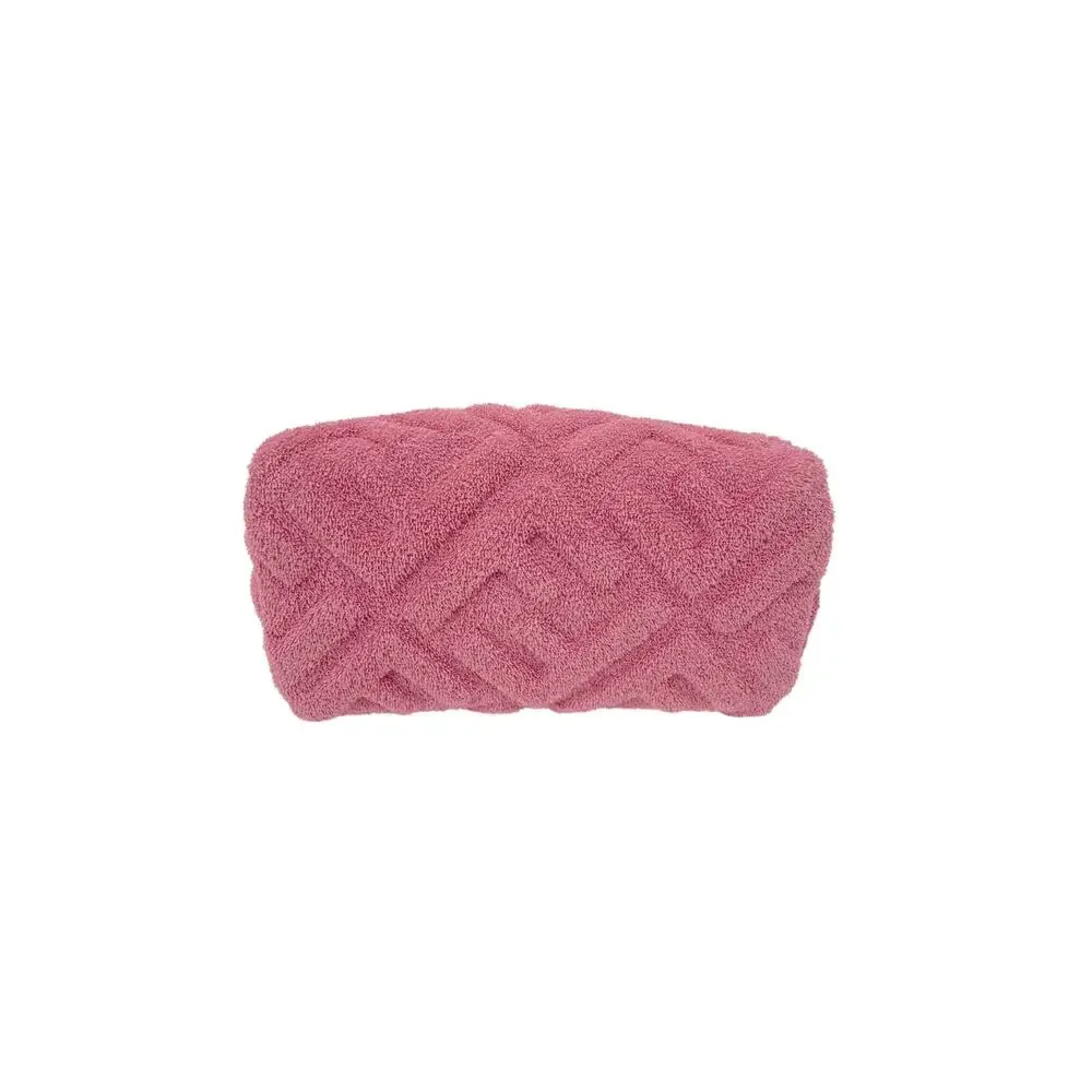 FENDI FF 1974 Cosmetic Pouch Zucca Embossed Terry Cloth in Pink